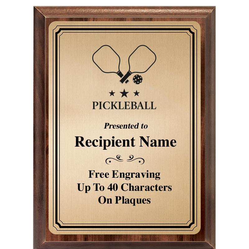 6X8 GOLD TRIO PLT WOOD PLQ