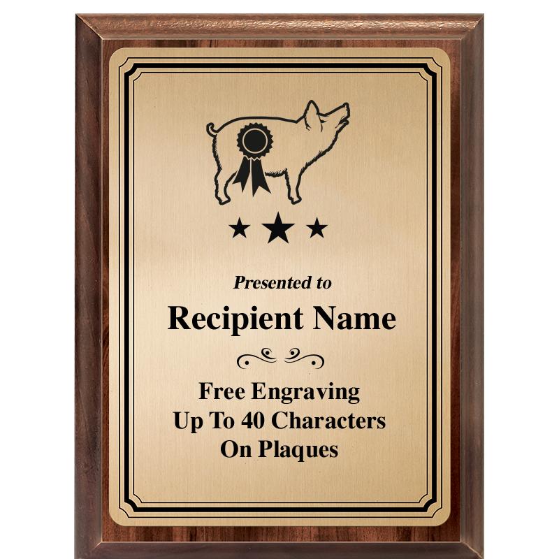 6X8 GOLD TRIO PLT WOOD PLQ