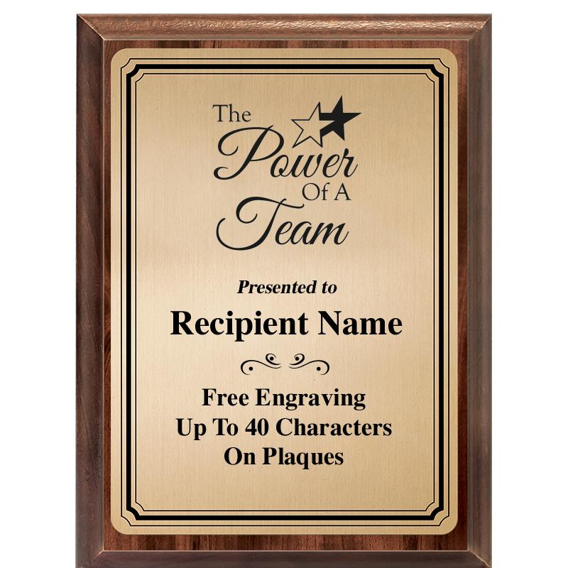 6X8 GOLD TRIO PLT WOOD PLQ