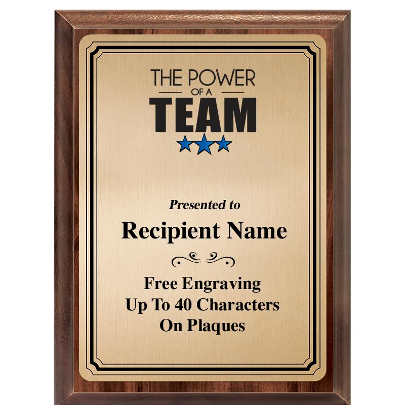 6X8 GOLD TRIO PLT WOOD PLQ