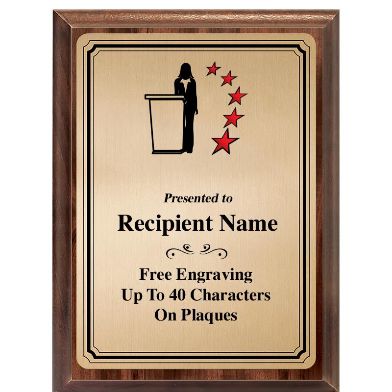 6X8 GOLD TRIO PLT WOOD PLQ