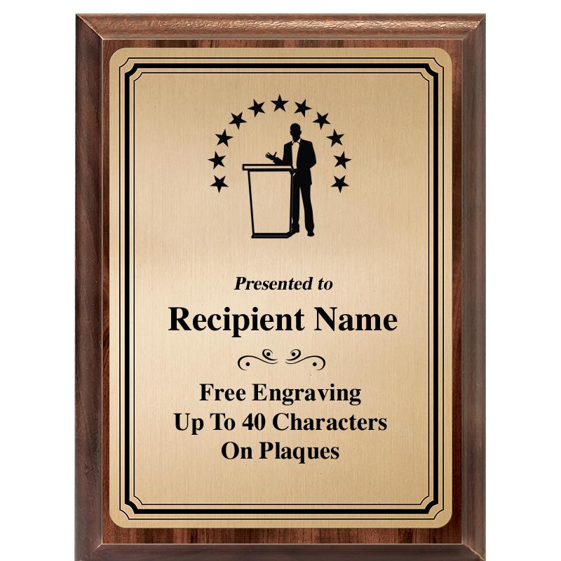 6X8 GOLD TRIO PLT WOOD PLQ