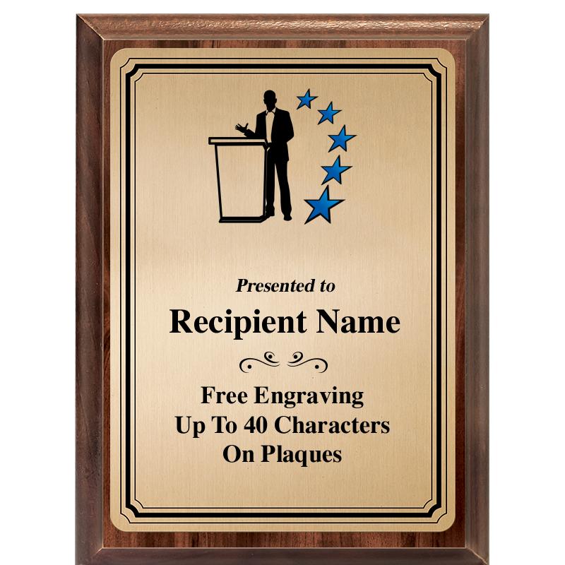 6X8 GOLD TRIO PLT WOOD PLQ