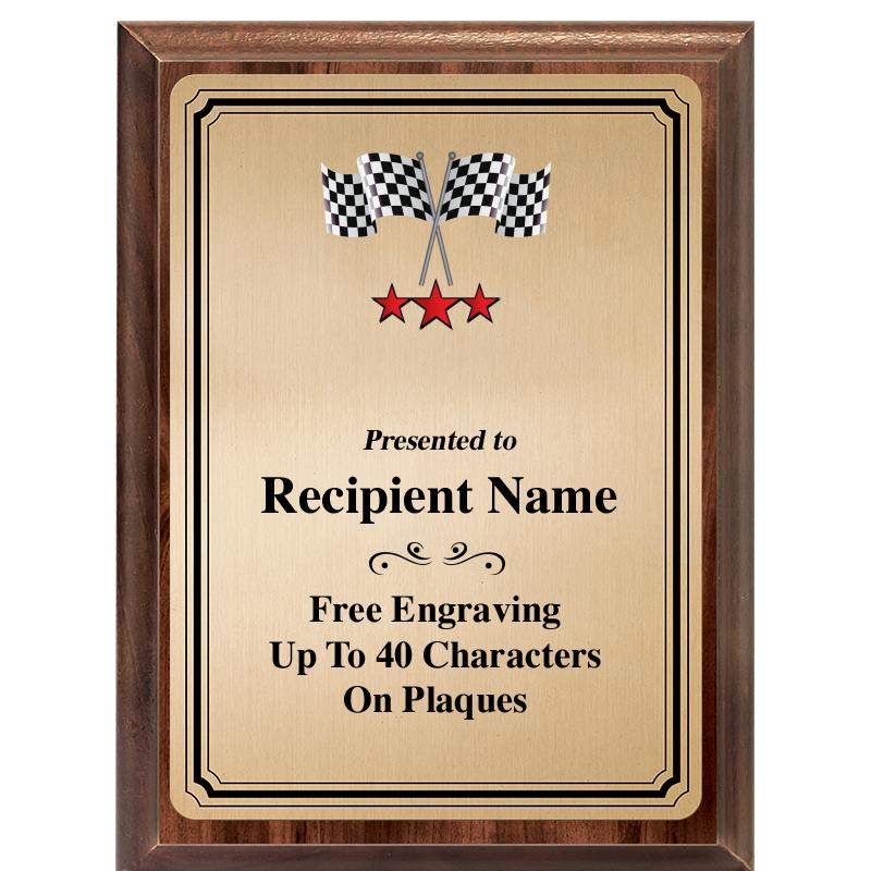 6X8 GOLD TRIO PLT WOOD PLQ