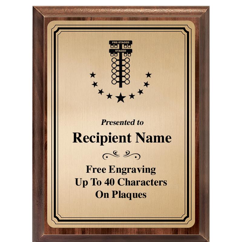 6X8 GOLD TRIO PLT WOOD PLQ