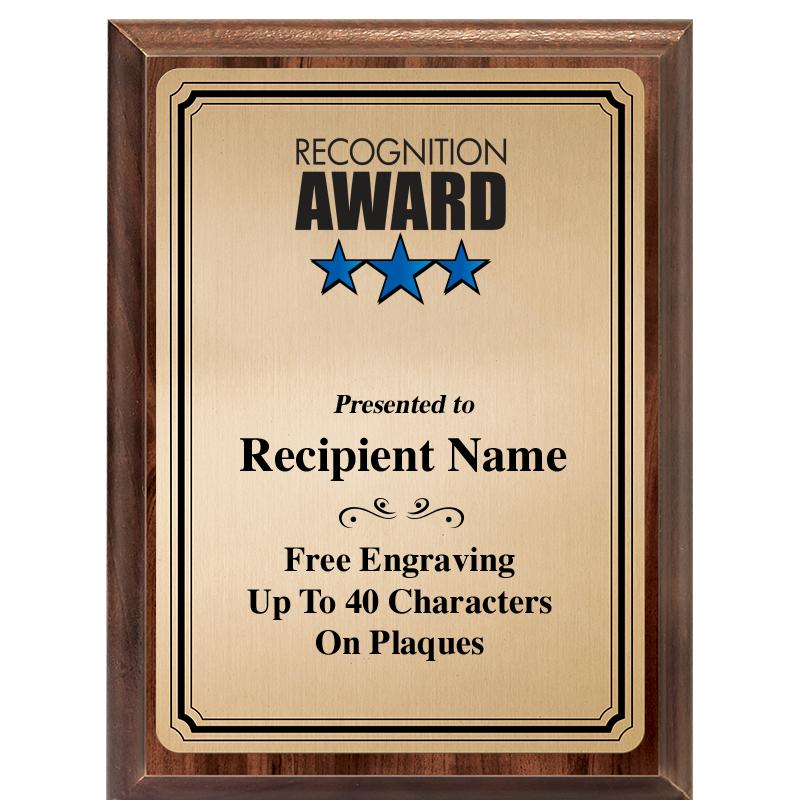 6X8 GOLD TRIO PLT WOOD PLQ