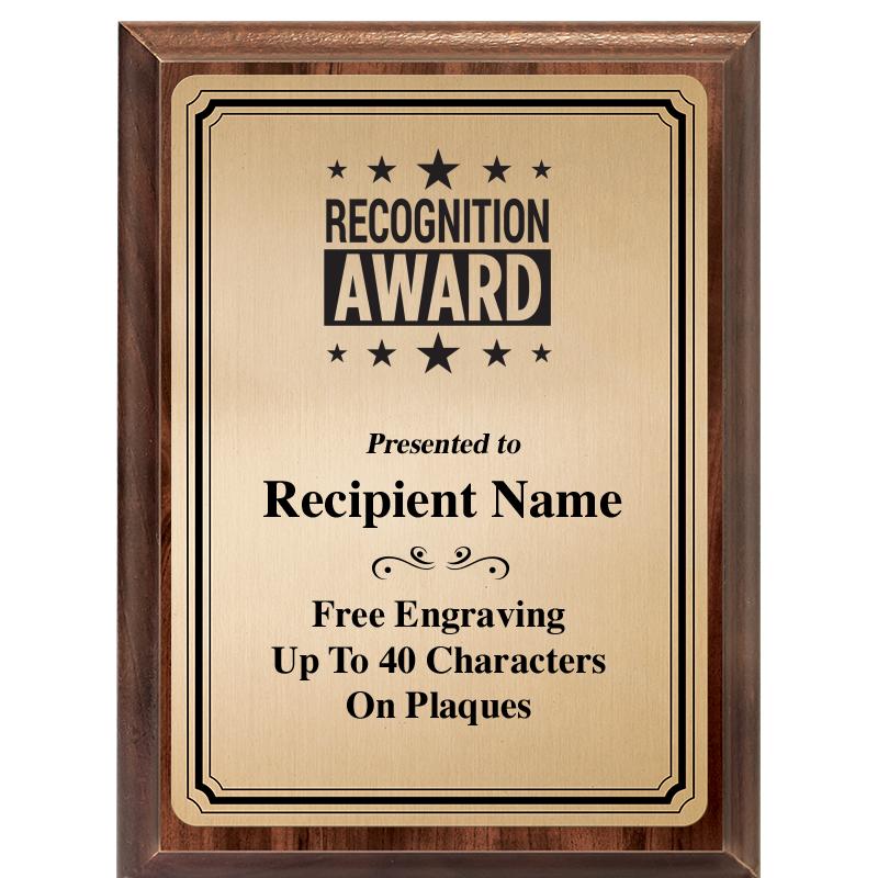 6X8 GOLD TRIO PLT WOOD PLQ