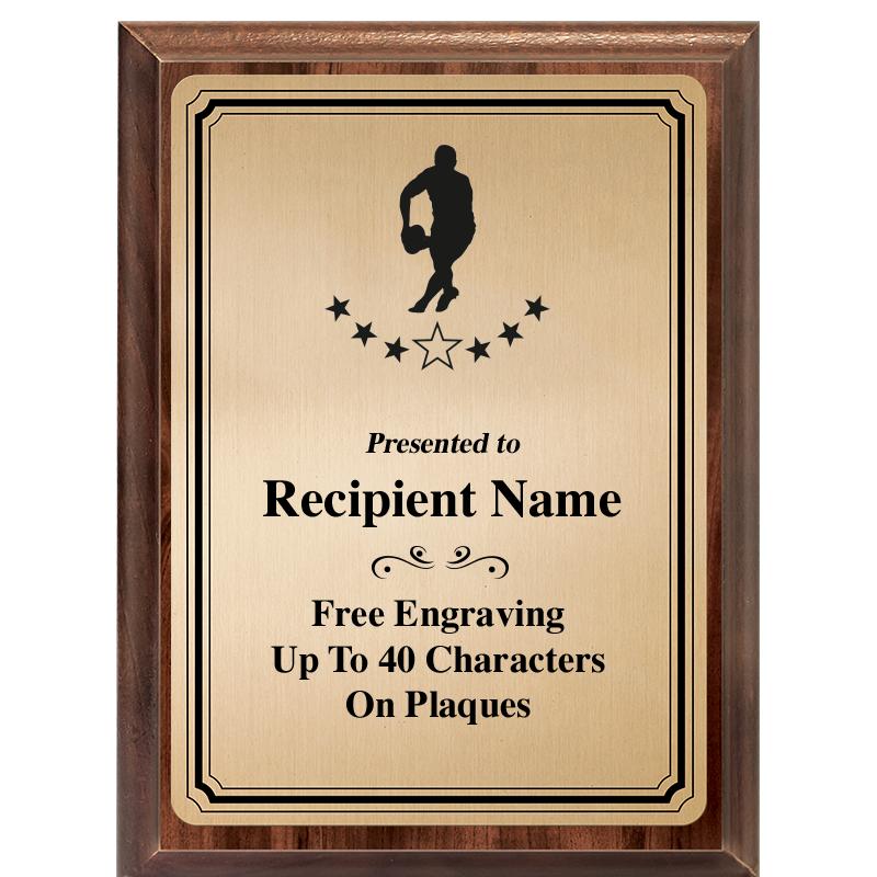 6X8 GOLD TRIO PLT WOOD PLQ