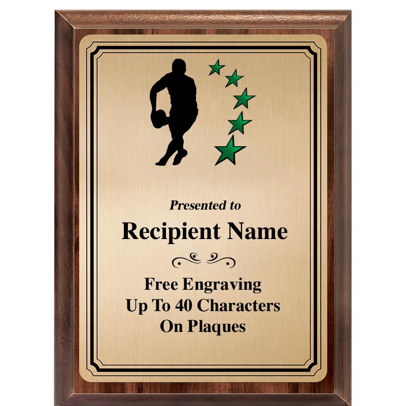 6X8 GOLD TRIO PLT WOOD PLQ