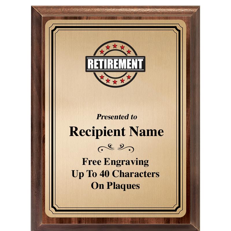 Personalized Dark Wood retailer Plaque Award, 9X12, Engraved Custom Trophy Award, Achievement Award, Sports Award, Retirement Plaque, Graduation gift