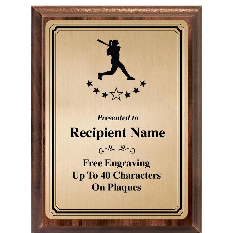 6X8 GOLD TRIO PLT WOOD PLQ