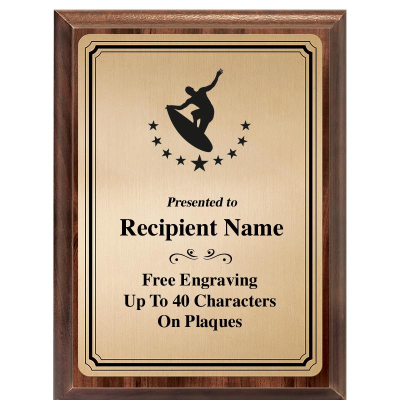 6X8 GOLD TRIO PLT WOOD PLQ