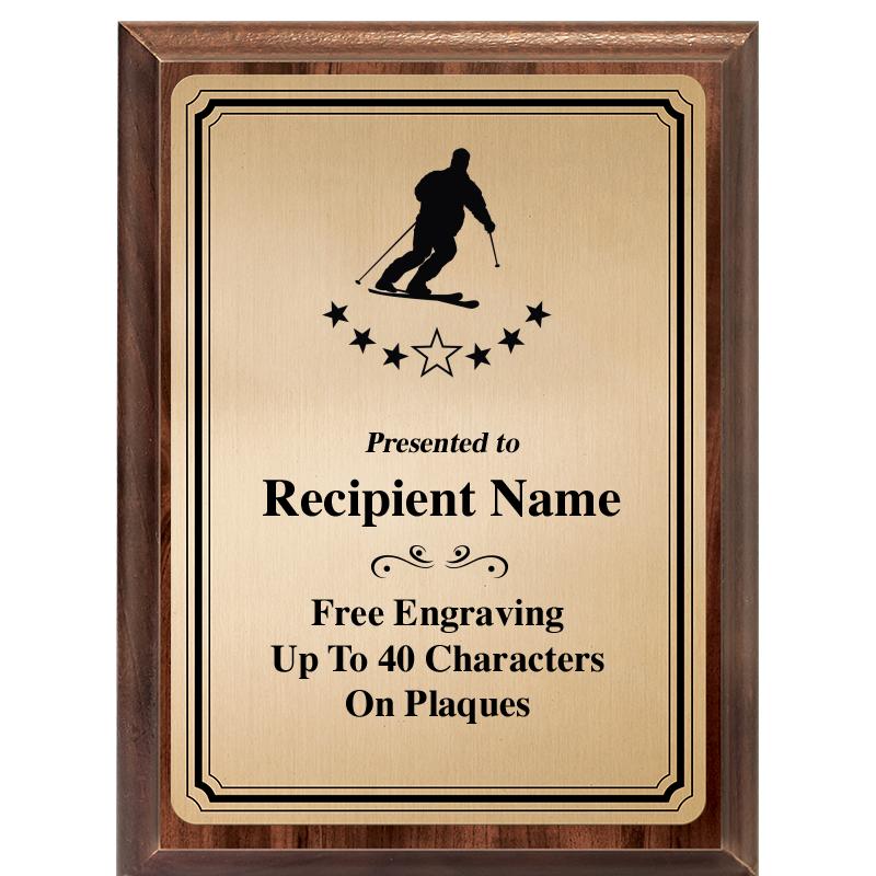 6X8 GOLD TRIO PLT WOOD PLQ