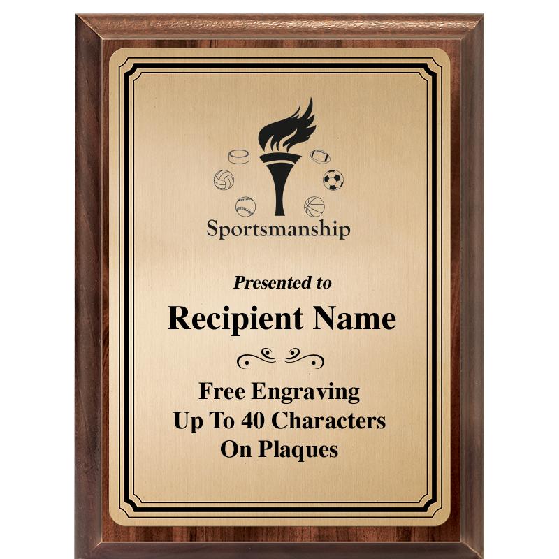 6X8 GOLD TRIO PLT WOOD PLQ