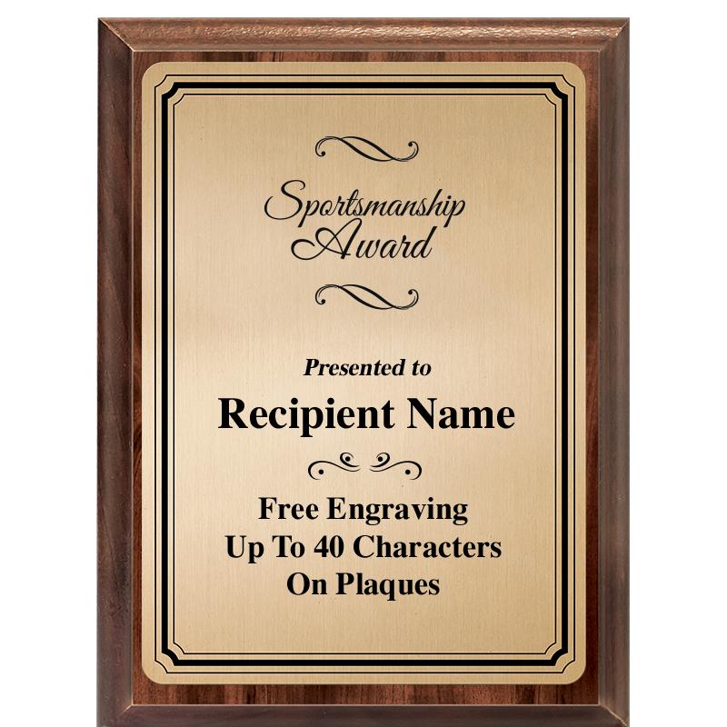 6X8 GOLD TRIO PLT WOOD PLQ