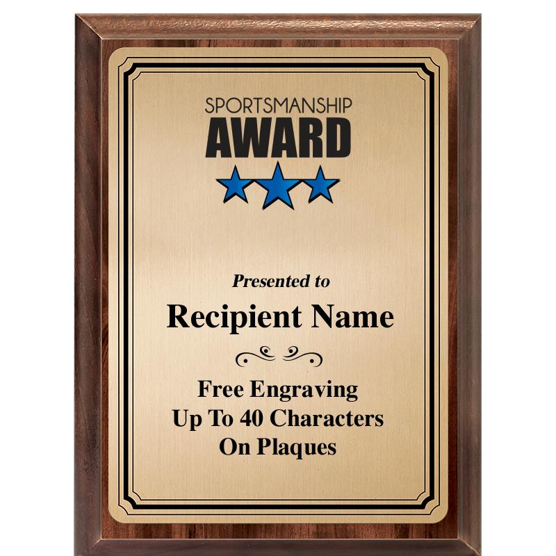 6X8 GOLD TRIO PLT WOOD PLQ