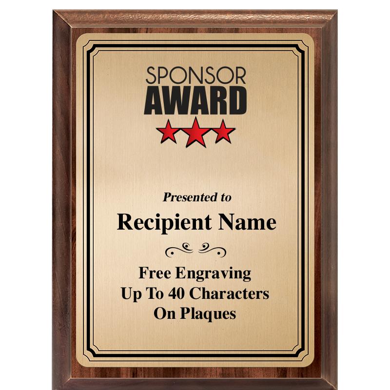 6X8 GOLD TRIO PLT WOOD PLQ