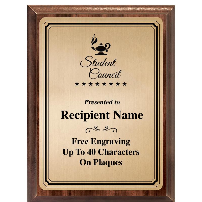 6X8 GOLD TRIO PLT WOOD PLQ