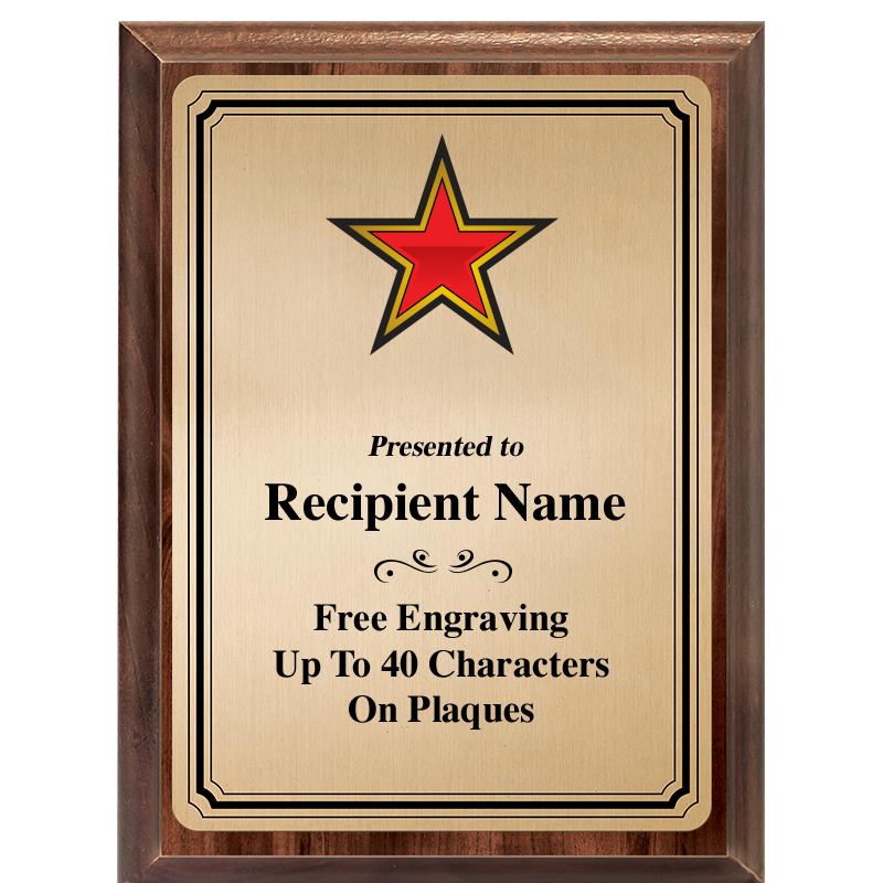 6X8 GOLD TRIO PLT WOOD PLQ