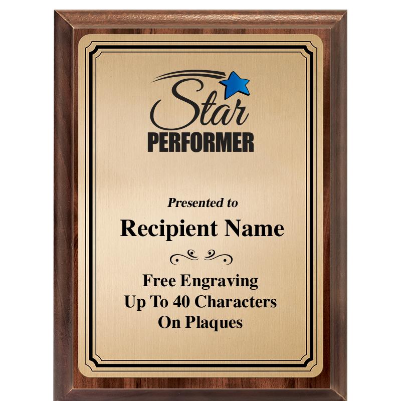 6X8 GOLD TRIO PLT WOOD PLQ