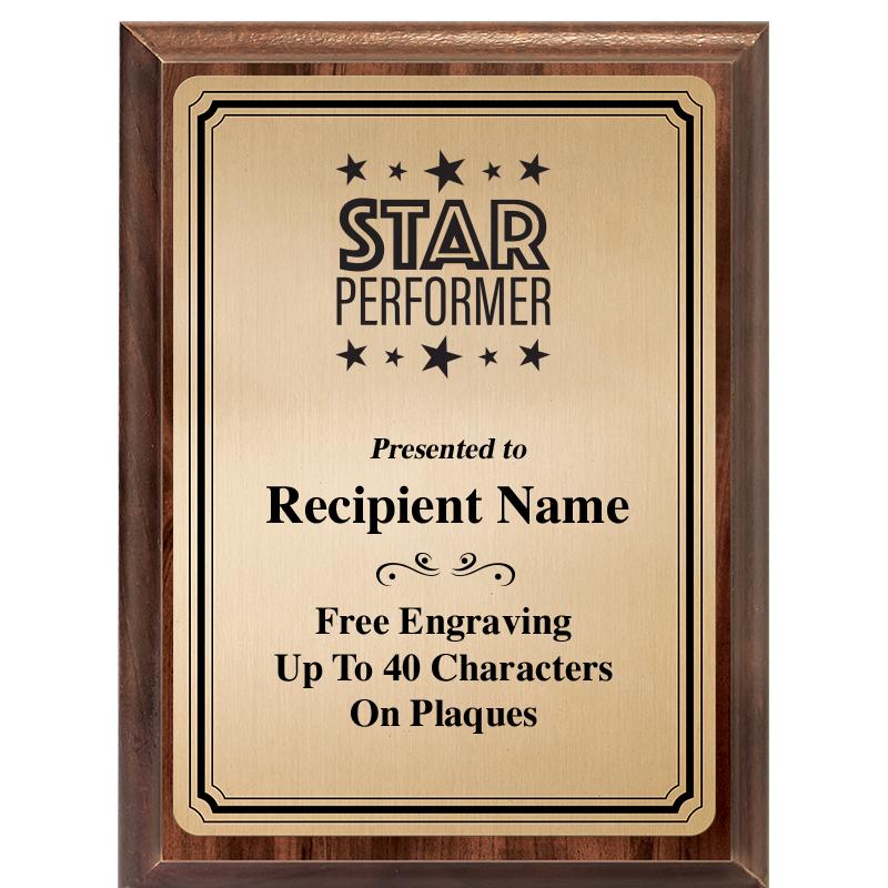 6X8 GOLD TRIO PLT WOOD PLQ