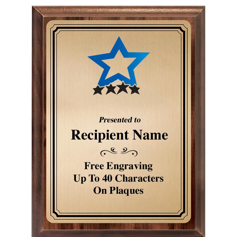 6X8 GOLD TRIO PLT WOOD PLQ