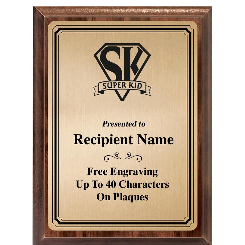 6X8 GOLD TRIO PLT WOOD PLQ