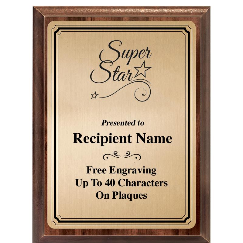 6X8 GOLD TRIO PLT WOOD PLQ