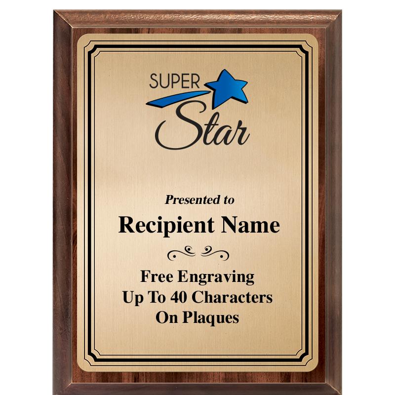 6X8 GOLD TRIO PLT WOOD PLQ