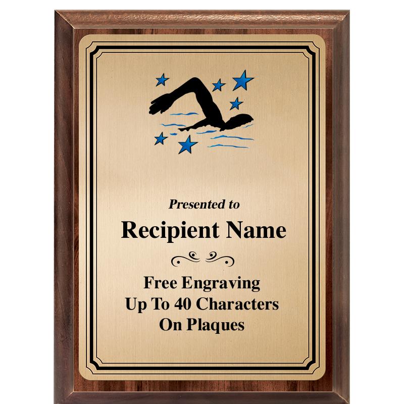 6X8 GOLD TRIO PLT WOOD PLQ