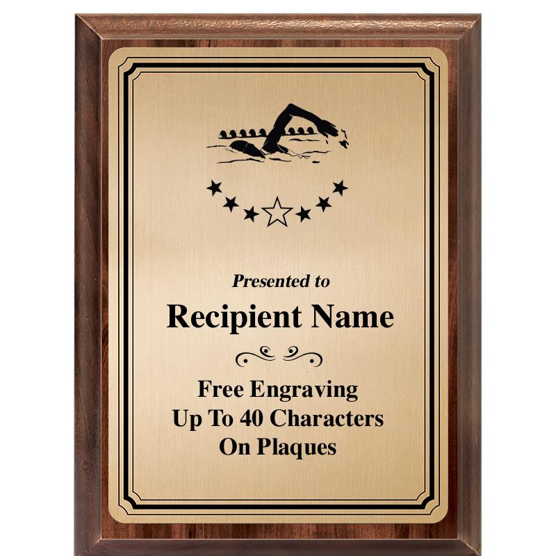 6X8 GOLD TRIO PLT WOOD PLQ