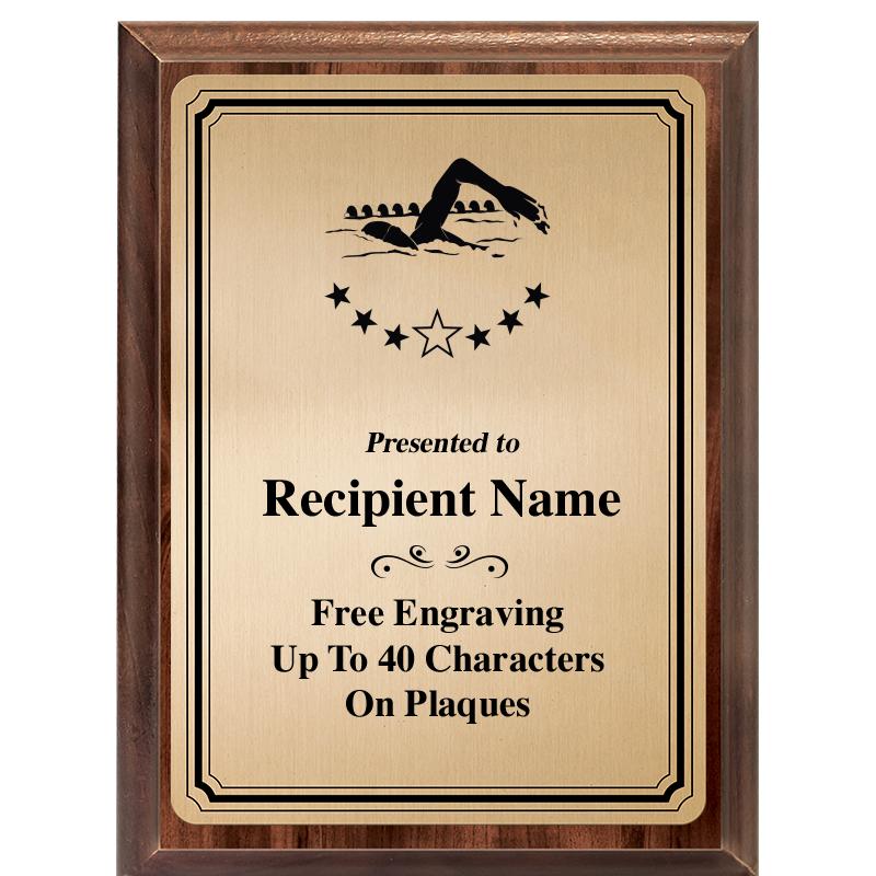 6X8 GOLD TRIO PLT WOOD PLQ