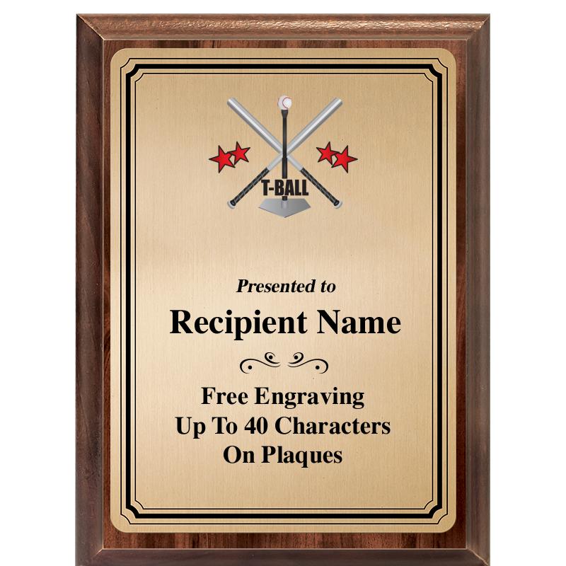 6X8 GOLD TRIO PLT WOOD PLQ