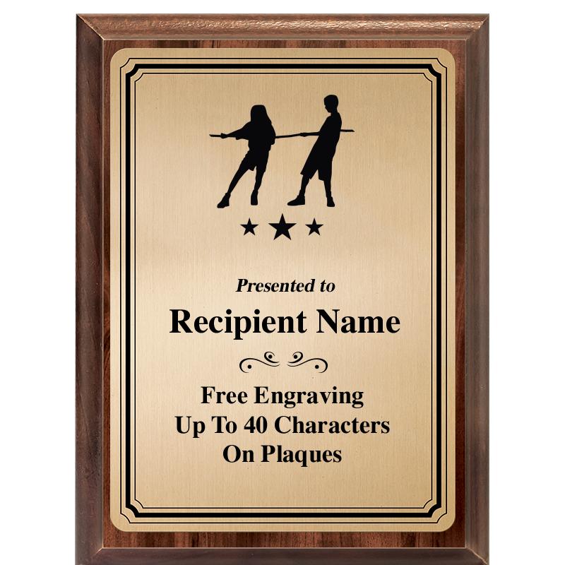 6X8 GOLD TRIO PLT WOOD PLQ