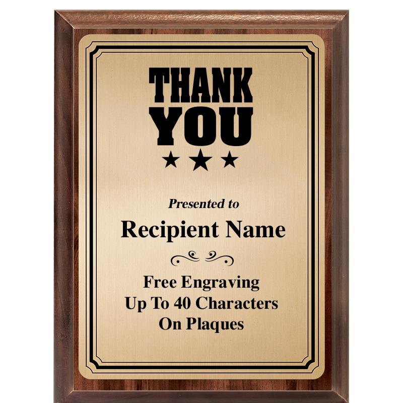 6X8 GOLD TRIO PLT WOOD PLQ