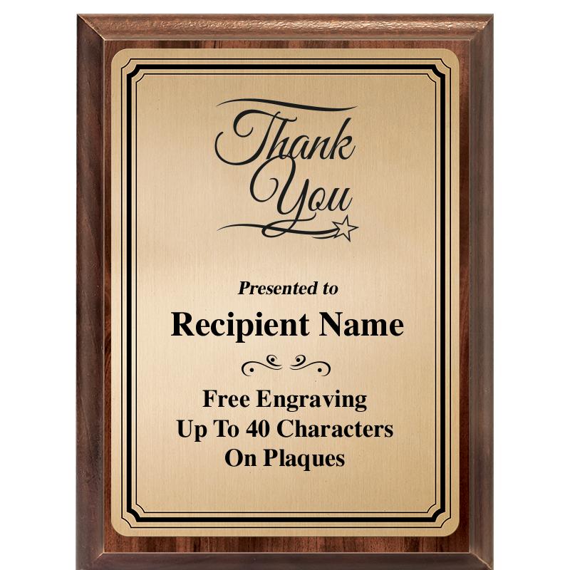 6X8 GOLD TRIO PLT WOOD PLQ