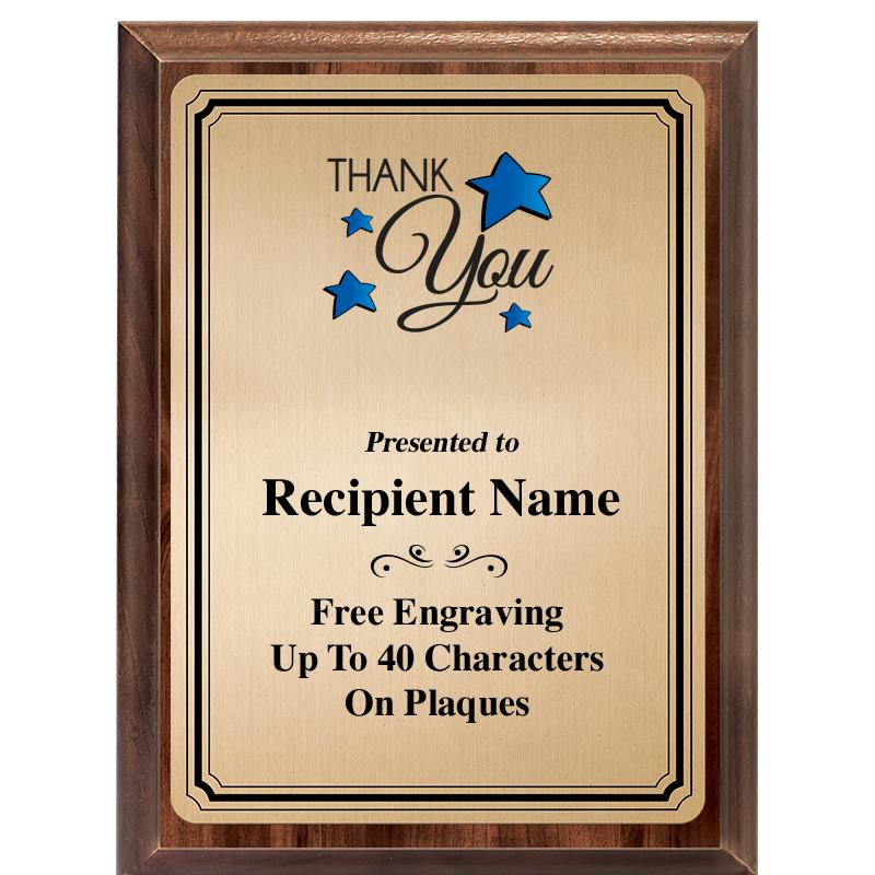 6X8 GOLD TRIO PLT WOOD PLQ