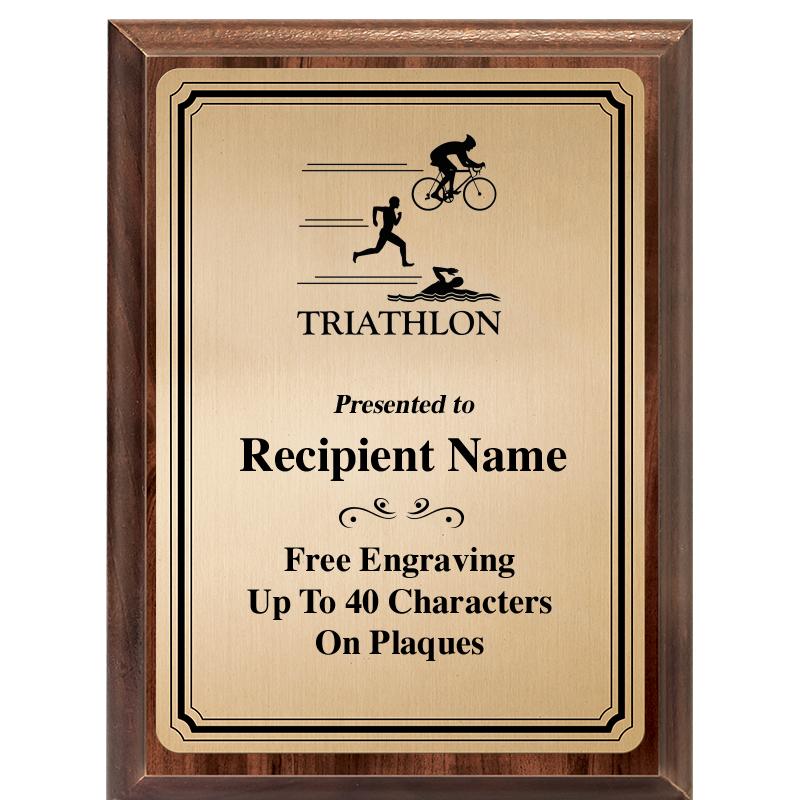 6X8 GOLD TRIO PLT WOOD PLQ