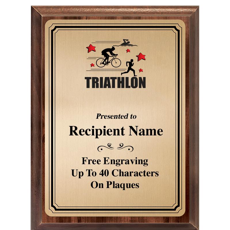 6X8 GOLD TRIO PLT WOOD PLQ