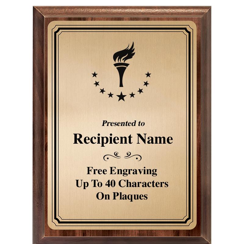 6X8 GOLD TRIO PLT WOOD PLQ