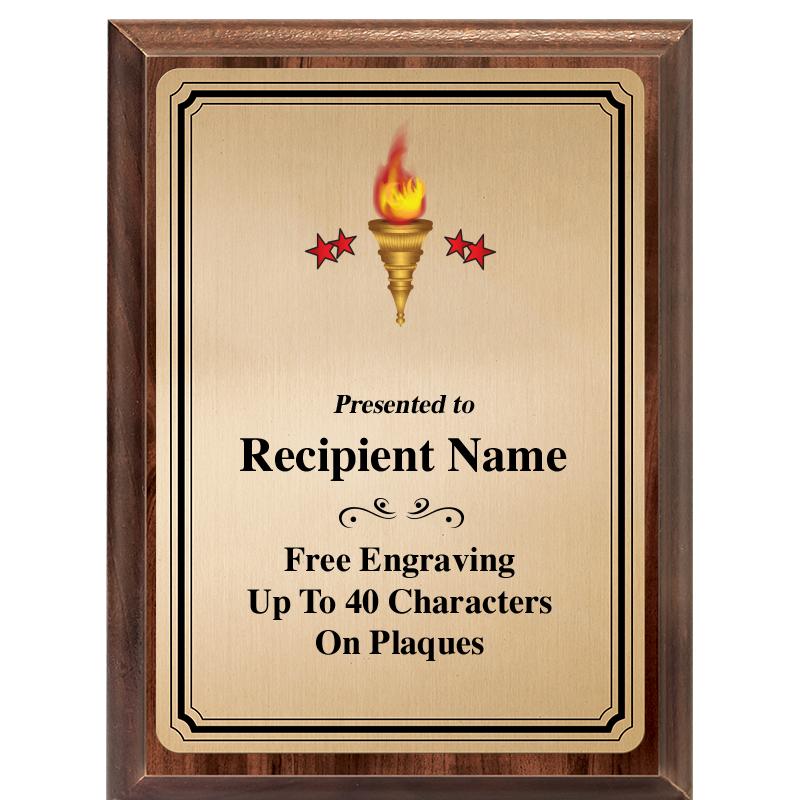 6X8 GOLD TRIO PLT WOOD PLQ