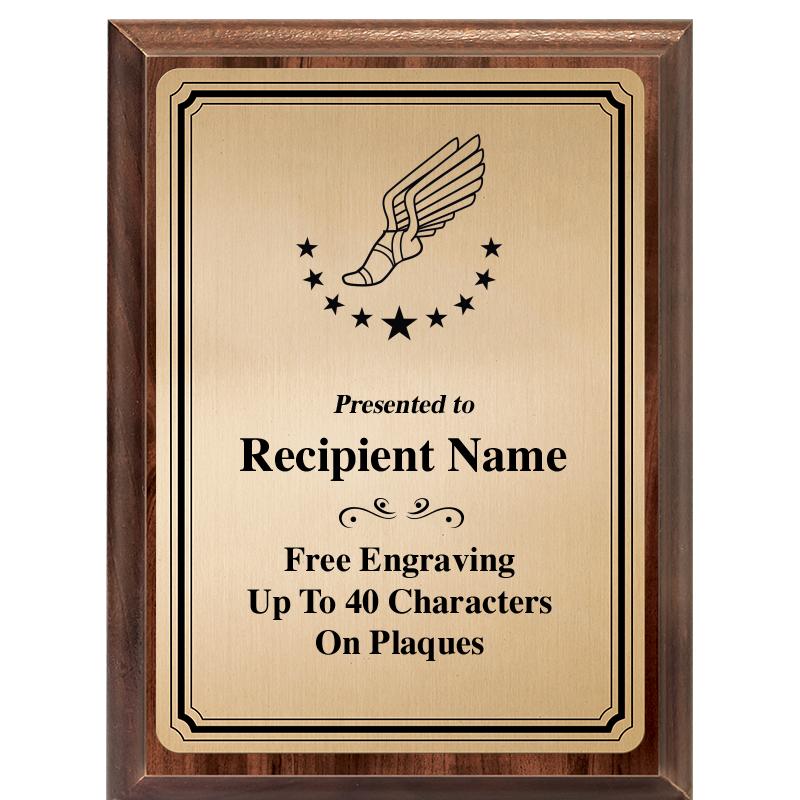 6X8 GOLD TRIO PLT WOOD PLQ