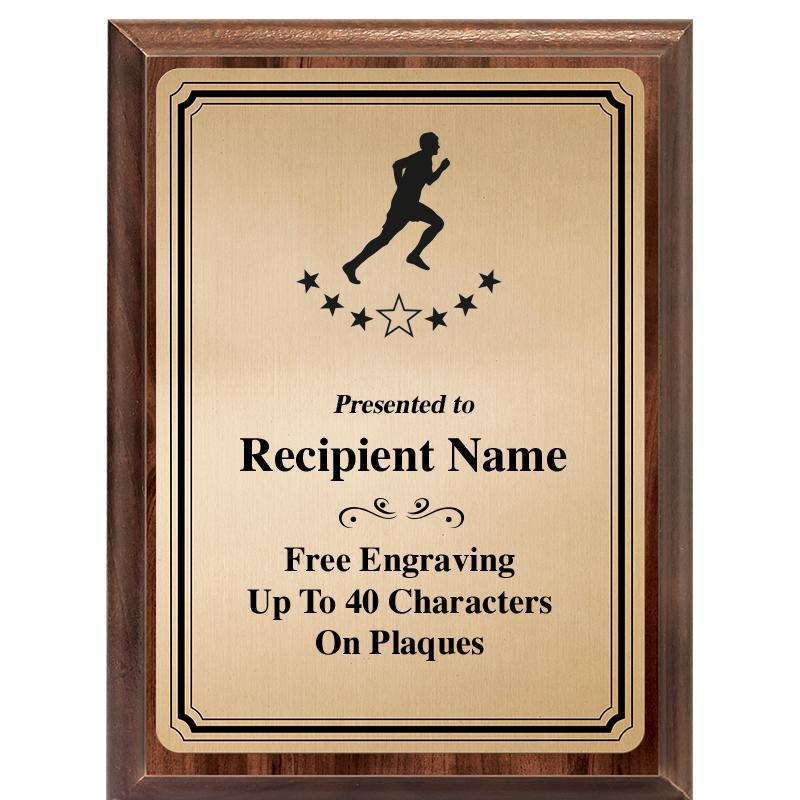 6X8 GOLD TRIO PLT WOOD PLQ