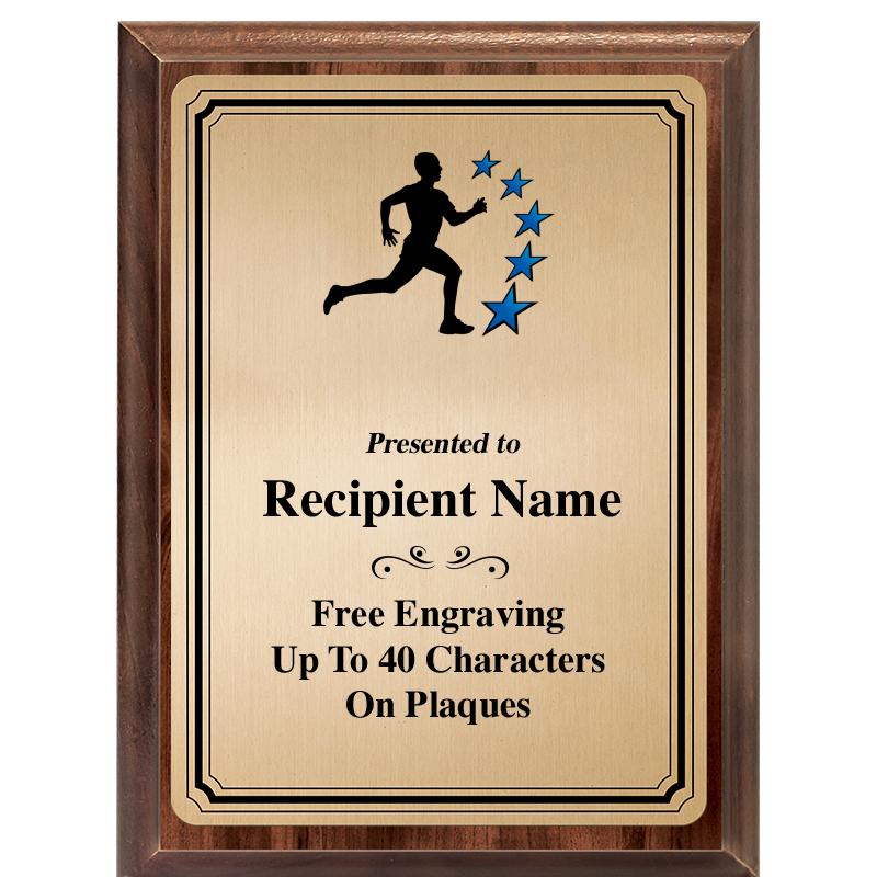 6X8 GOLD TRIO PLT WOOD PLQ