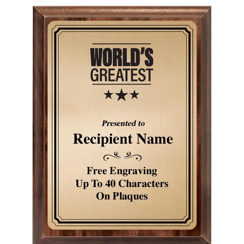 6X8 GOLD TRIO PLT WOOD PLQ