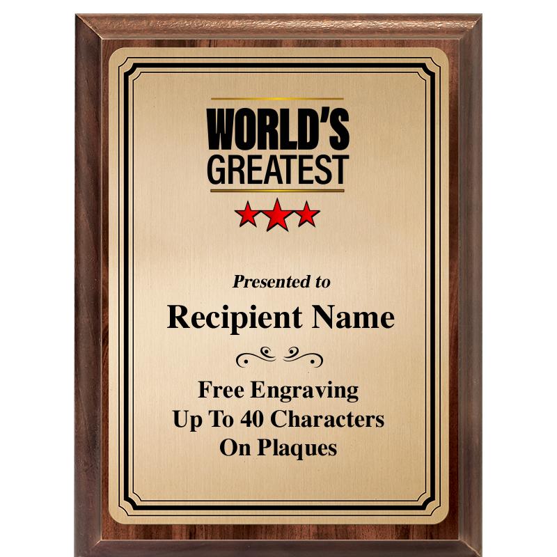 6X8 GOLD TRIO PLT WOOD PLQ