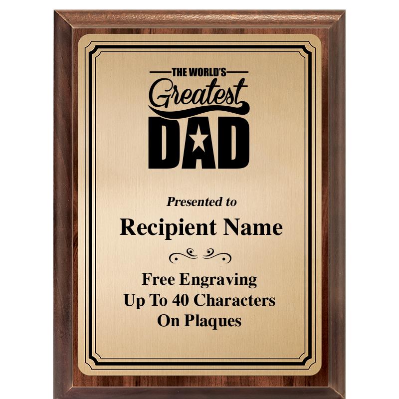 6X8 GOLD TRIO PLT WOOD PLQ