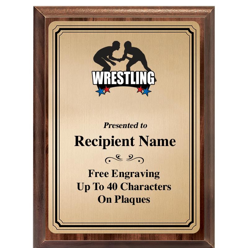 6X8 GOLD TRIO PLT WOOD PLQ