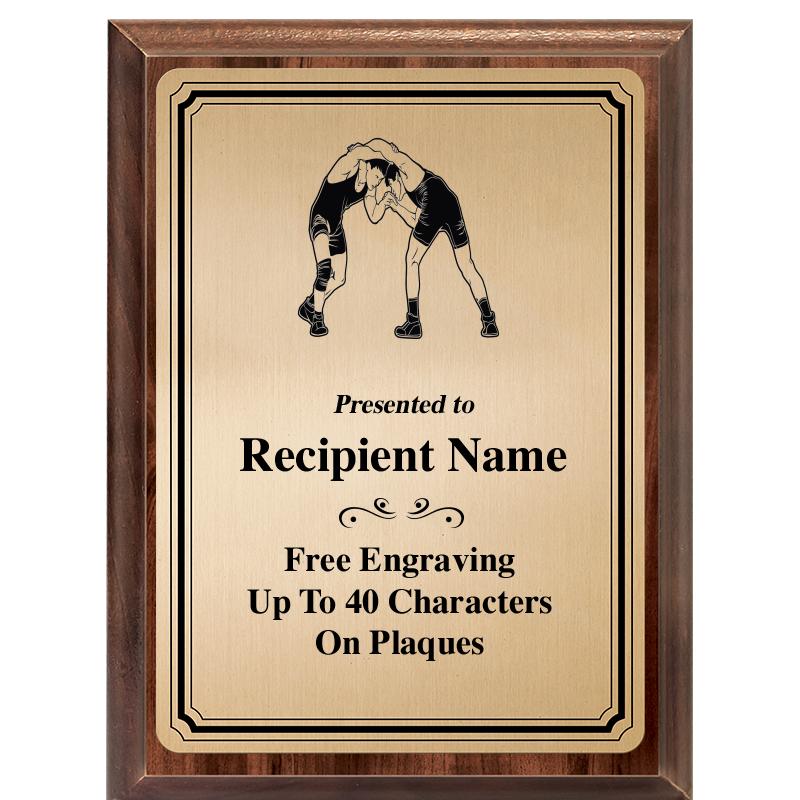 6X8 GOLD TRIO PLT WOOD PLQ