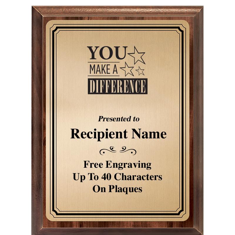 6X8 GOLD TRIO PLT WOOD PLQ